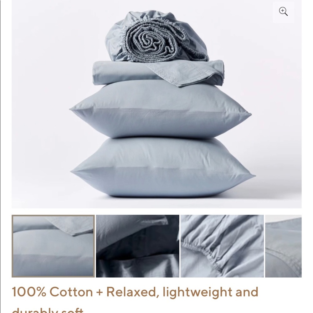 Coyuchi organic percale king sheet set (read description)